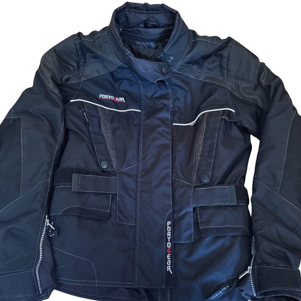 PortoGear Motorcycle Black Utility Jacket With Elbow Pad Size M
